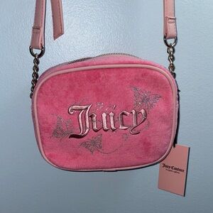 Juicy Couture Butterfly Embellished Pink Crossbody Bag